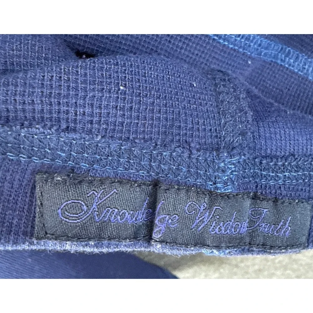Robert Graham Pullover Men XL Navy Blue Waffle Knit Skull Rose Hipster Cocktail